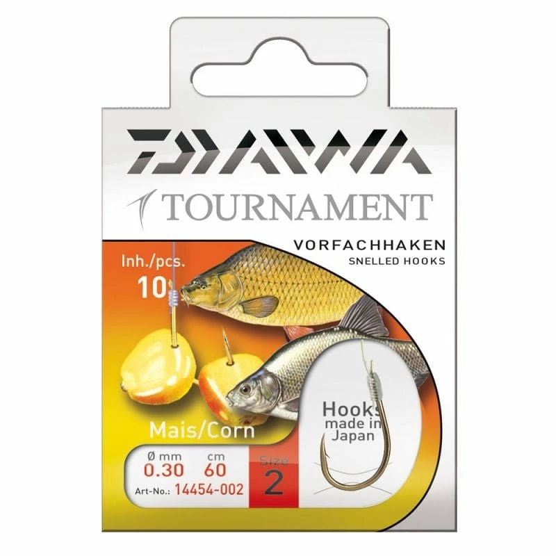 DAIWA Tournament Corn Hooks 60cm - Navezane Udice I Najlon 3 DAIWA Tournament Corn Hooks 60cm - Navezane Udice I Najlon