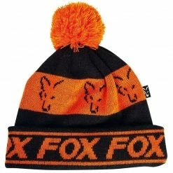 FOX Black/Orange - Lined Bobble Hat