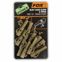FOX Edges Sz 10 Slik Lead Clip + Peg SIZE 10 KHAKI