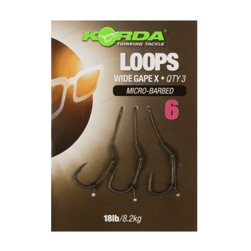 Gotovi Sistemi Korda Loop Rigs Size 6 DF Wide Gape X 18lb 3 Gotovi Sistemi Korda Loop Rigs Size 6 DF Wide Gape X 18lb