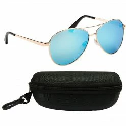 STRIKE KING SK Plus Flyer Shiny Gold Frame Multi Layer White Blue Mirror Gray Base Lens